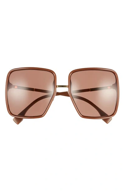 Fendi 59mm Angular Sunglasses In Brown/ Brown