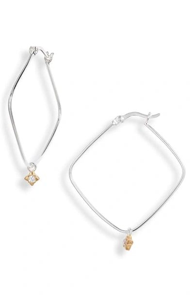 Argento Vivo Rhombus Hoop Earrings In Gold