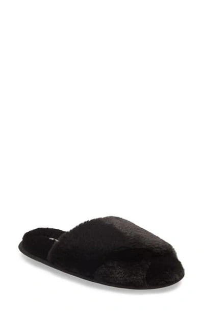 Flora Nikrooz Victoria Faux Fur Slipper In Black