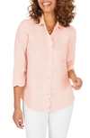 Foxcroft Lily Scallop Detail Non-iron Shirt In Cloud Coral