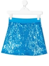 Alberta Ferretti Kids' Logo Waistband Skirt In Blue