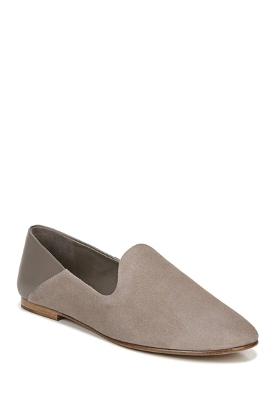 Vince Marley Suede & Leather Loafer Flats In Woodsmoke
