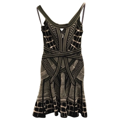 Pre-owned Herve Leger Mid-length Dress In Multicolour