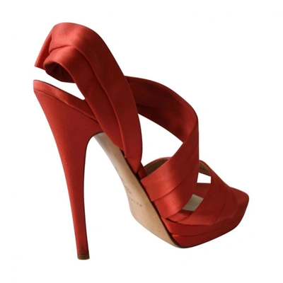 Pre-owned Casadei Cloth Sandals In Red