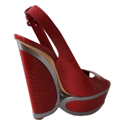 Pre-owned Casadei Patent Leather Sandals In Red