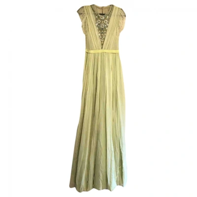 Pre-owned Jenny Packham Lace Maxi Dress In Green