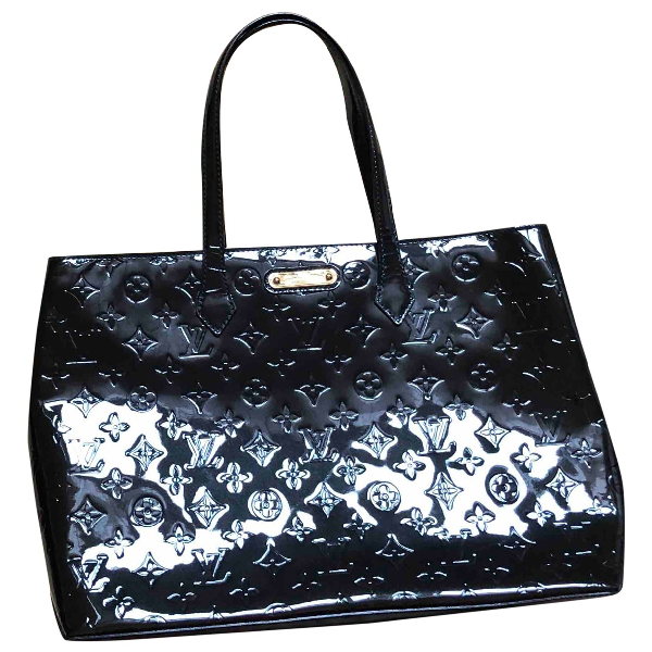 Pre-Owned Louis Vuitton Wilshire Blue Patent Leather Handbag | ModeSens