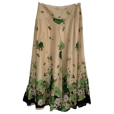 Pre-owned Rebecca Taylor Silk Maxi Skirt In Beige