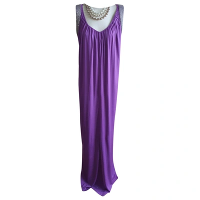 Pre-owned Alberta Ferretti Silk Maxi Dress In Purple