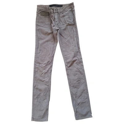 Pre-owned Zadig & Voltaire Velvet Slim Trousers In Grey