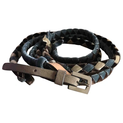 Pre-owned Malo Leather Belt In Anthracite
