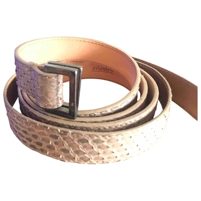 Pre-owned Malo Leather Belt In Beige