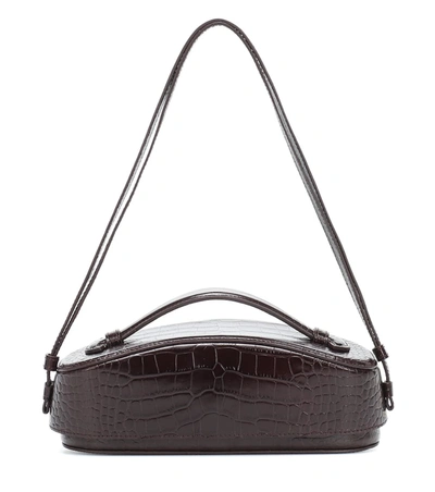 Low Classic Structure Leather Shoulder Bag In Brown