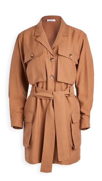 Anine Bing Kaiden Belted Utility Dress In Camel