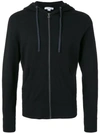 James Perse Zipped Hoodie In Black