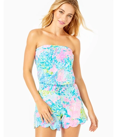 Lilly Pulitzer Jace Floral Romper In Blue