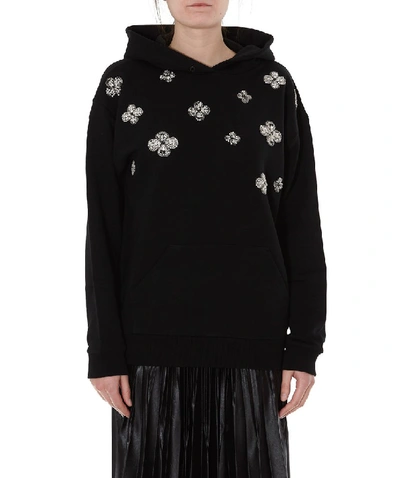 Givenchy Floral Crystal Embroidered Hoodie In Black