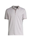 Theory Contrast Comfort-fit Polo Shirt In Smoke White