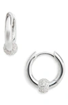 Argento Vivo Cubic Zirconia Ball Huggie Earrings In Silver
