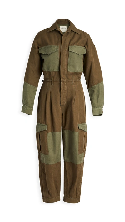Citizens Of Humanity Camille Cuffed Leg Jumpsuit In Caper Olive Green