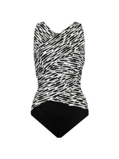 Miraclesuit Pyrite Brio Printed Underwire One-piece Swimsuit Women's Swimsuit In Black,white