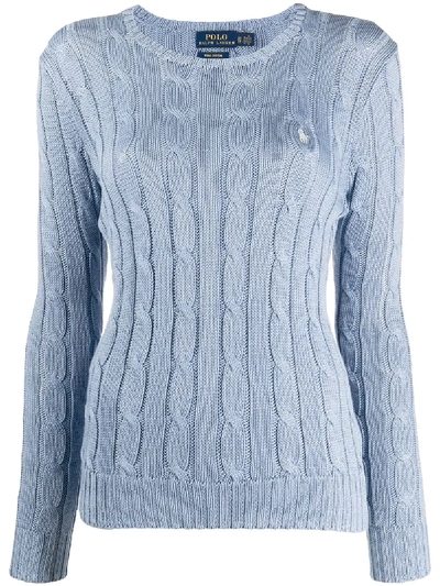 Polo Ralph Lauren Julianna Cable Knit Sweater In Blue | ModeSens