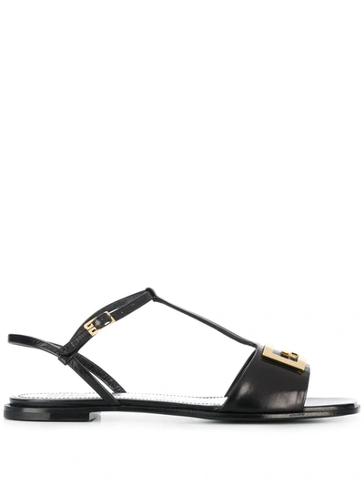 Givenchy Mystic Leather Sandals In Black
