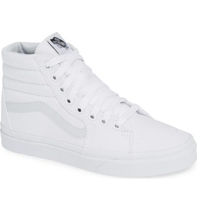 Vans Sk8 Hi Sneakers To Boot In Solid Colors In White