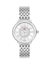 Michele Serin Mid Stainless Steel Diamond Bracelet Watch In Silver