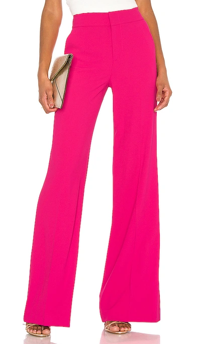 Alice And Olivia Dylan Fuchsia Wide-leg Trousers In Wild Pink