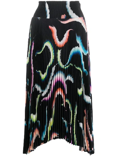 A.l.c Sonali Asymmetrical Pleated Midi Skirt In Blue