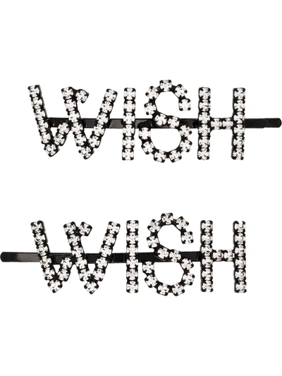 Ashley Williams Wish Crystal-embellished Hair Clips - Set Of Two In Metalic