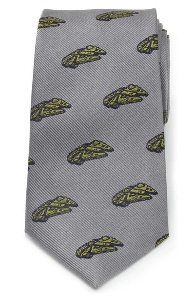 Cufflinks, Inc Men's Star Wars Millennium Falcon Silk Tie In Grey