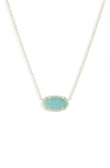 Kendra Scott Elisa Drusy Necklace, 15 In Gold Bright Aqua Drusy