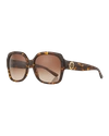 Tory Burch Women's Square Sunglasses, 57mm In Dark Tortoise/dark Brown Gradient