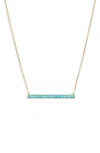 Kendra Scott Kelsey Bar Pendant Necklace, 18 In Gold Turquoise Kyocera Opal