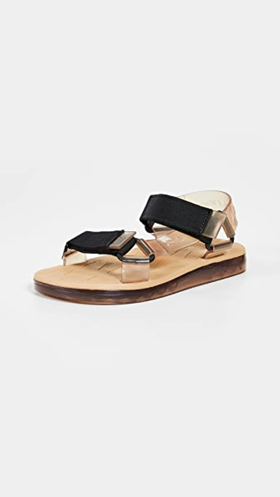 Melissa Women's Papete + Rider Strappy Sandals In Beige/ Black