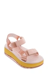 Melissa Women's Papete + Rider Strappy Platform Sandals In Pink Yellow