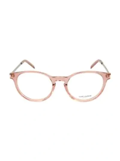 Saint Laurent 49mm Panthos Optical Glasses In Pink