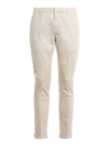 Dondup Stretch Cotton Pants In Cream