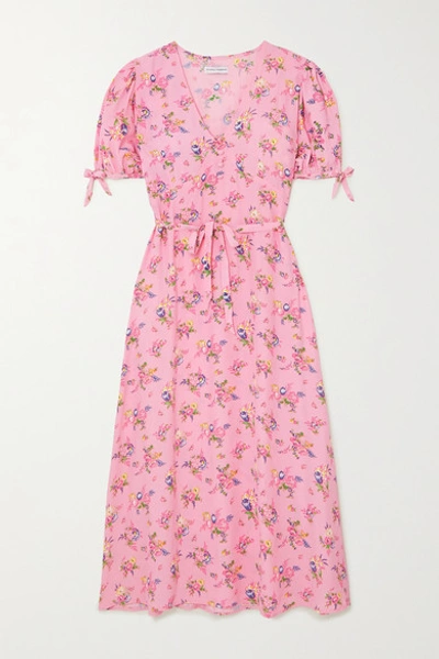Faithfull The Brand + Net Sustain Daija Floral-print Crepe Midi Dress In Baby Pink