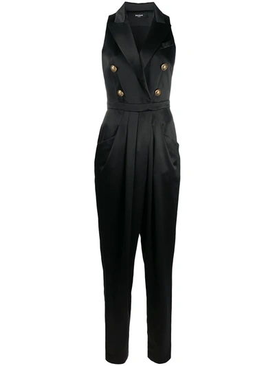 Balmain Double-breasted Jumpsuit In Black