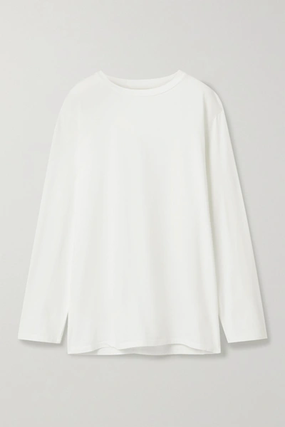 The Row Autie Cotton-jersey Top In White