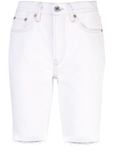 Re/done Denim Shorts In White