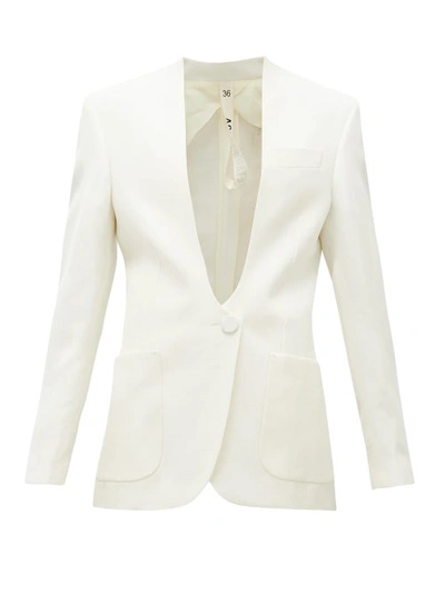 Petar Petrov Jaclyn Single-breasted Canvas Jacket In White