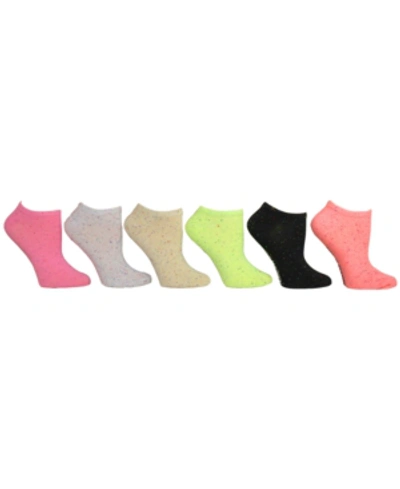 Steve Madden Women's 6-pk. Speckled Yarn Low-cut Socks In Pink Multi
