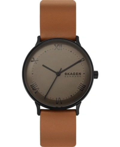 Skagen Men's Nillson Brown Leather Strap Watch 40mm