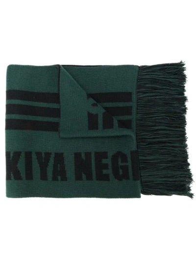 Adish Knit Lakiya Logo Scarf In Green