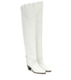 Isabel Marant Luiz Suede Over-the-knee Boots In White