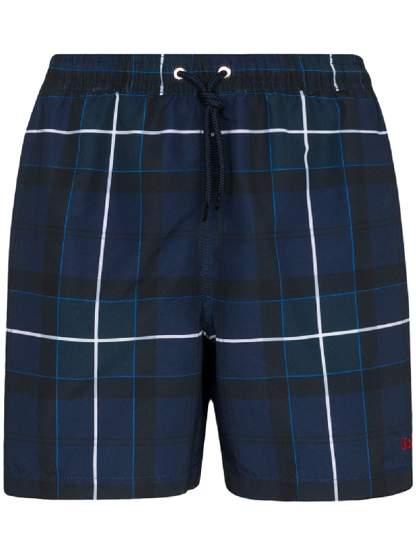 mens plaid swim trunks
